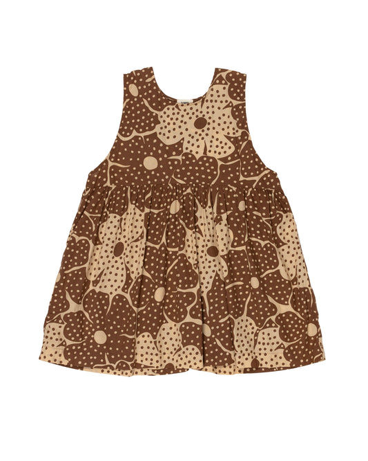 Andre Dress, Brown Flower Dot Print