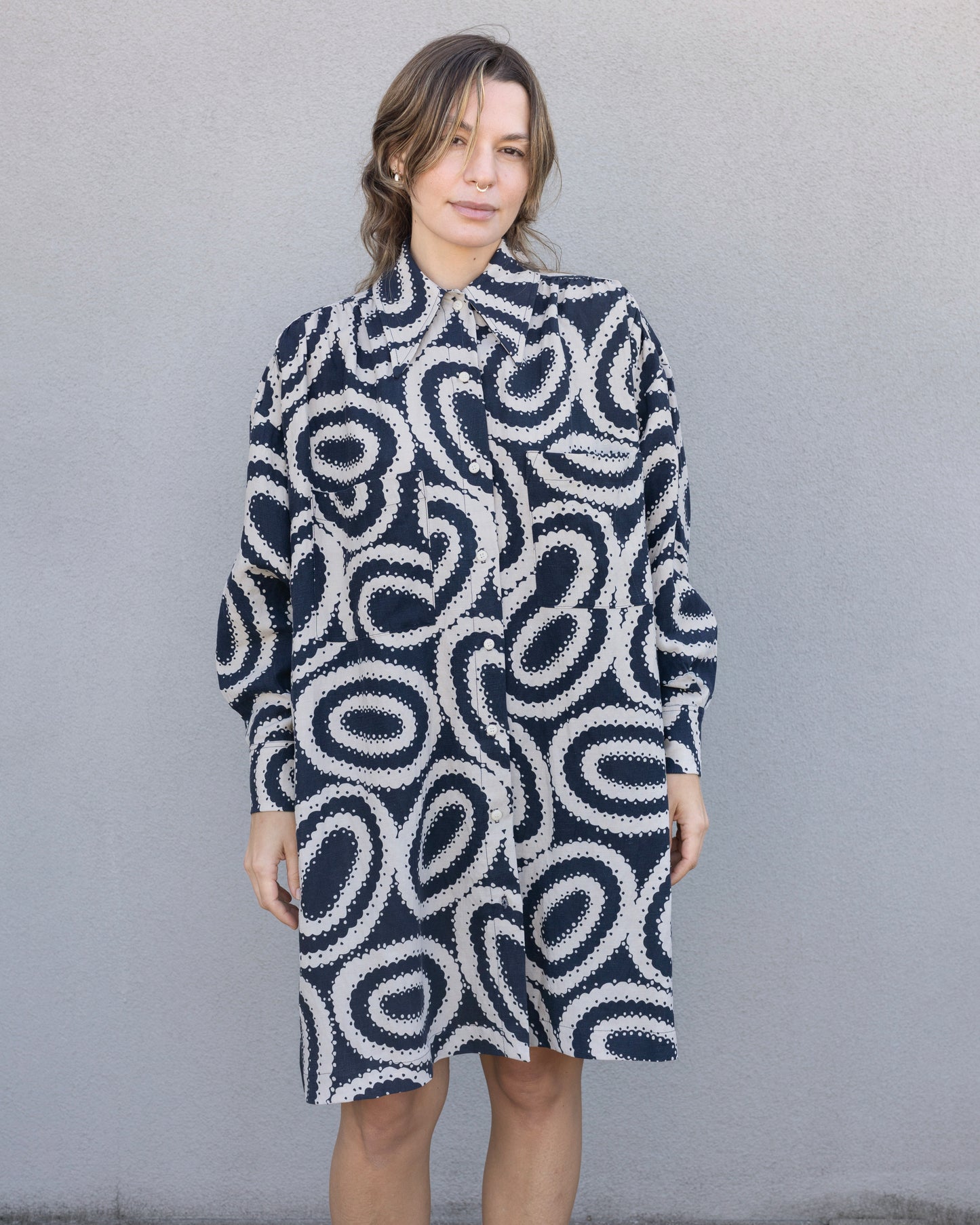 Talia Mini Dress, Linen Doilies, SAMPLE