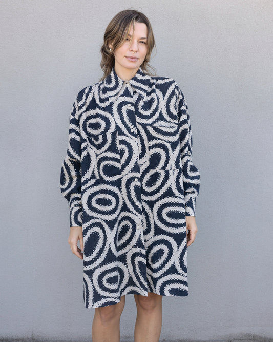 Talia Mini Dress, Linen Doilies, SAMPLE