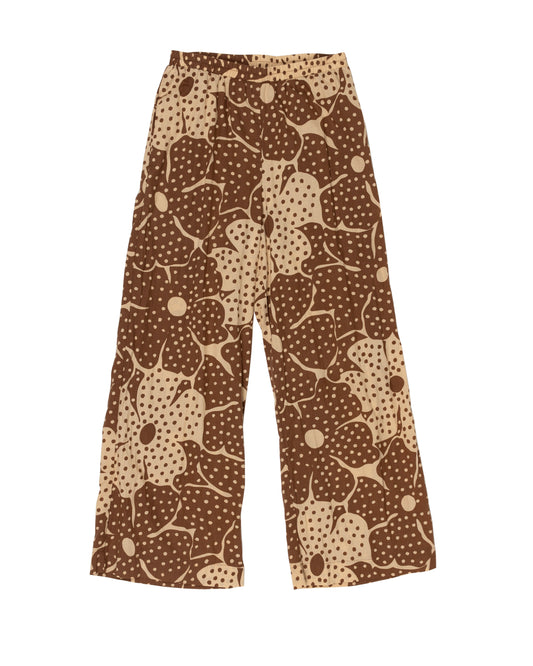 Yoshi Pant, Brown Flower Dot Print