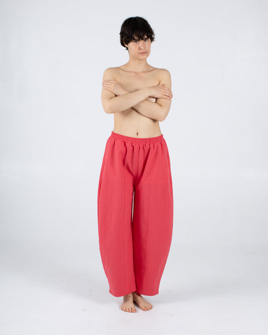 Abe Pant, Cherry Cotton-Linen Deadstock