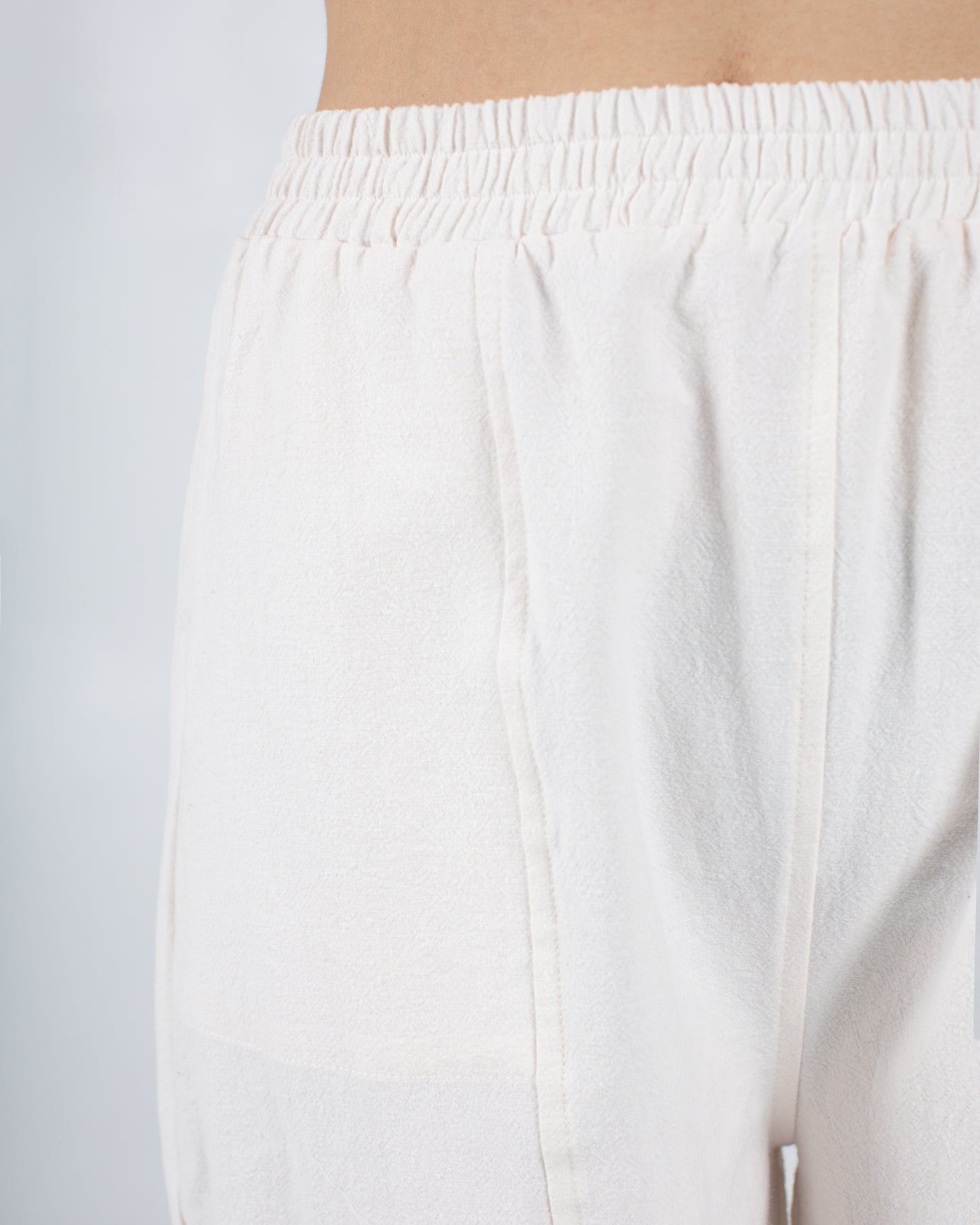 Abe Pant, Cream Cotton-Linen Deadstock