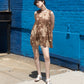 Andre Dress, Brown Flower Dot Print