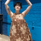 Andre Dress, Brown Flower Dot Print