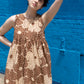 Andre Dress, Brown Flower Dot Print