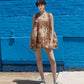 Andre Dress, Brown Flower Dot Print