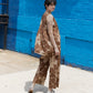 Andre Dress, Brown Flower Dot Print