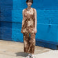 Andre Dress, Brown Flower Dot Print