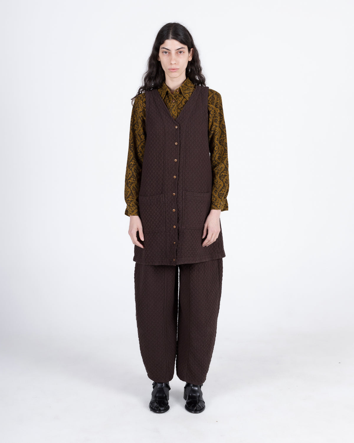 Quilted Audrey Dress, Earth