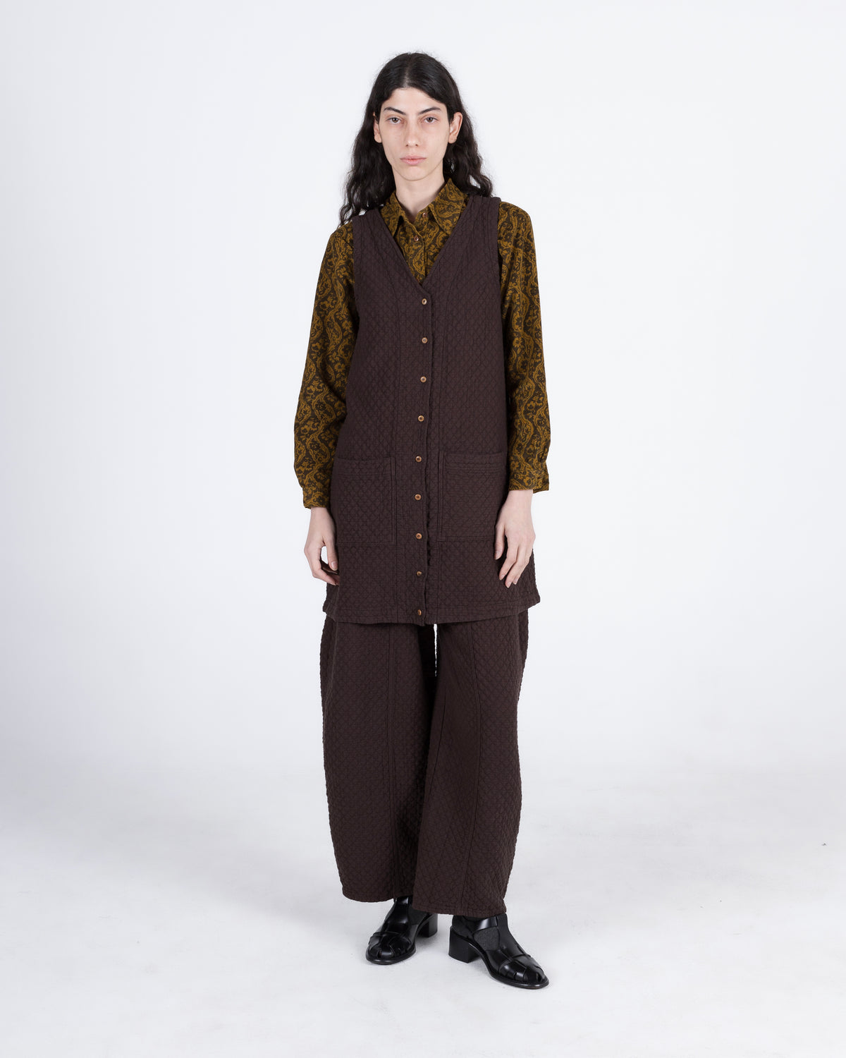 Quilted Audrey Dress, Earth