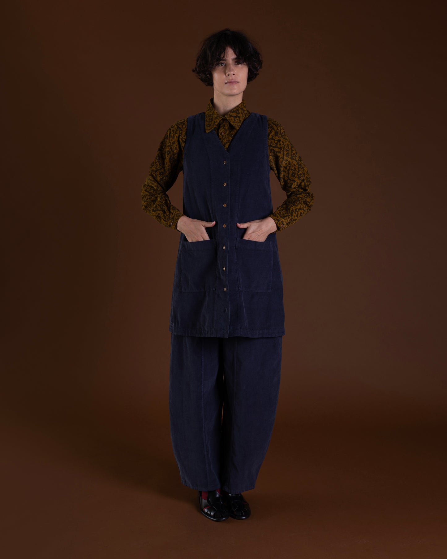 Audrey Dress, Navy Cord