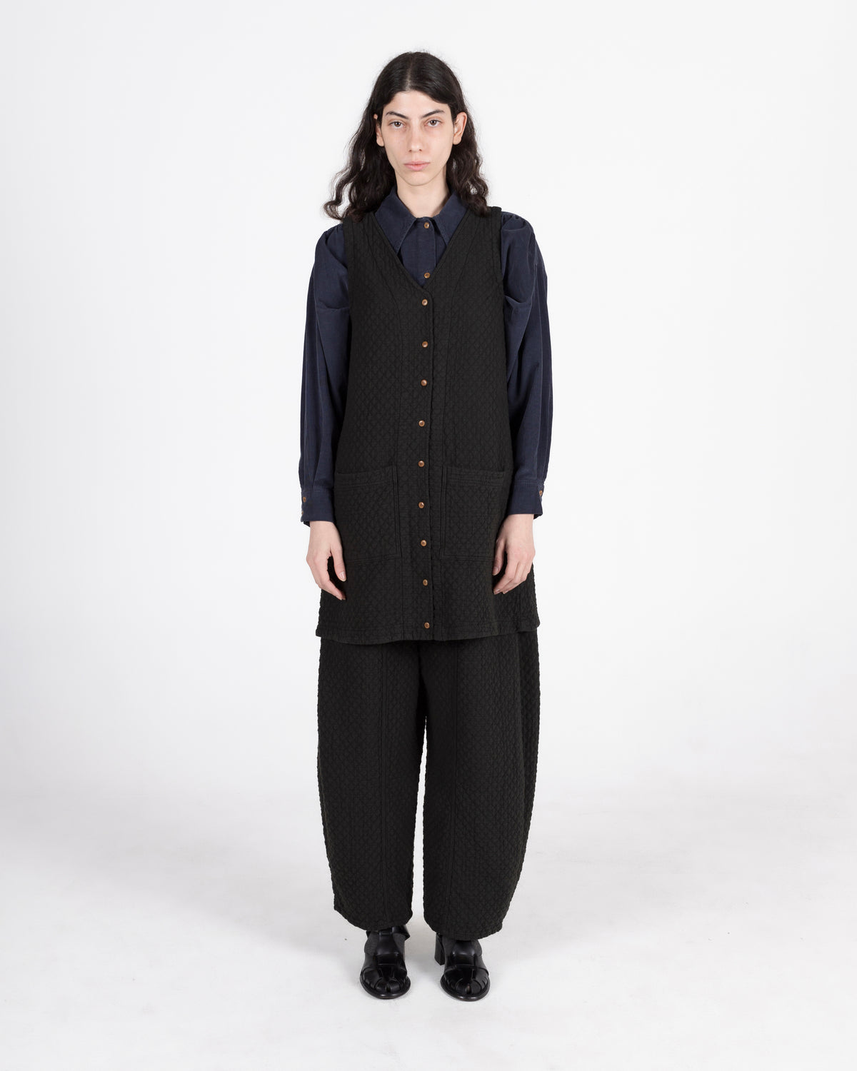 Quilted Abe Pant, Washed Black