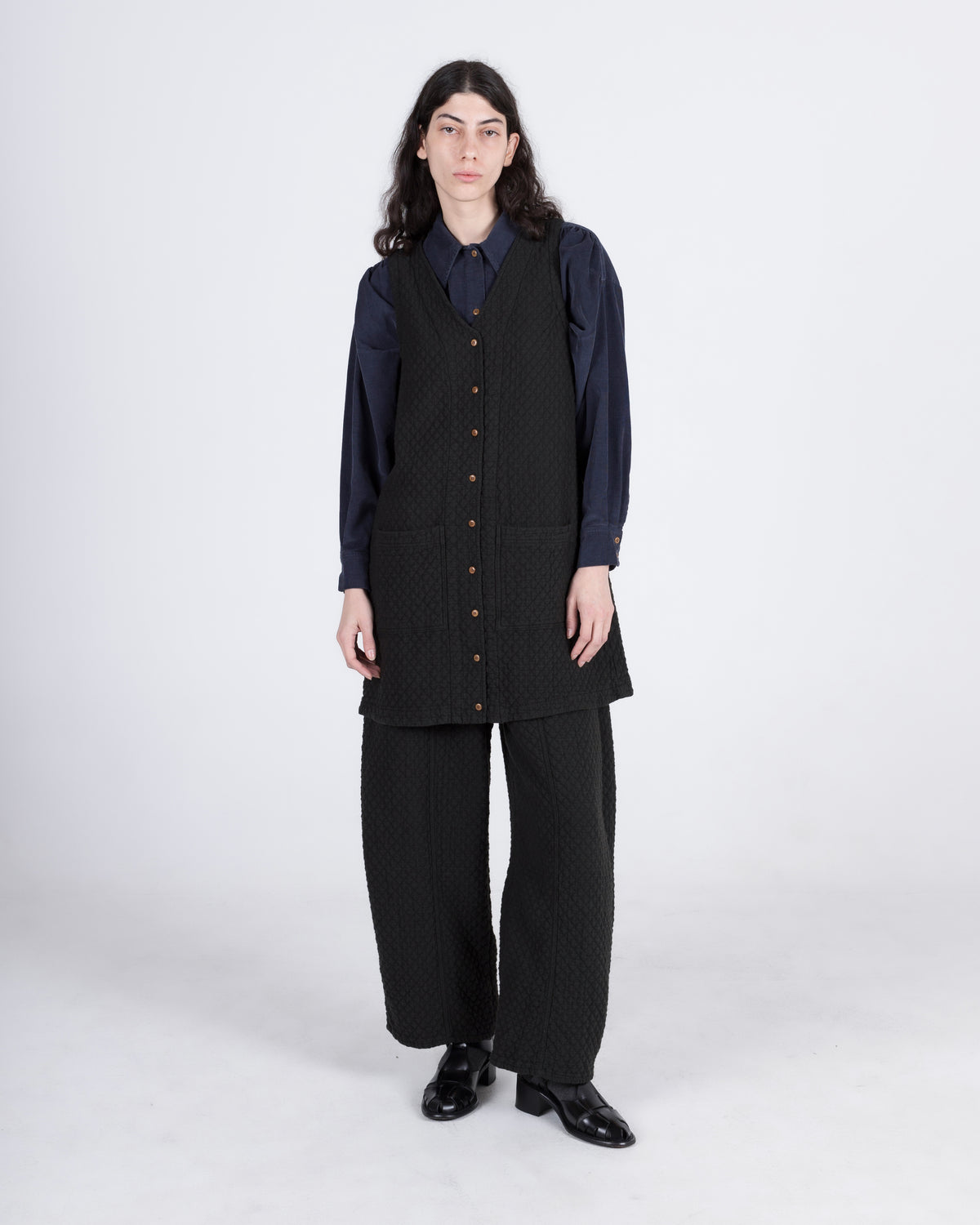 Quilted Abe Pant, Washed Black