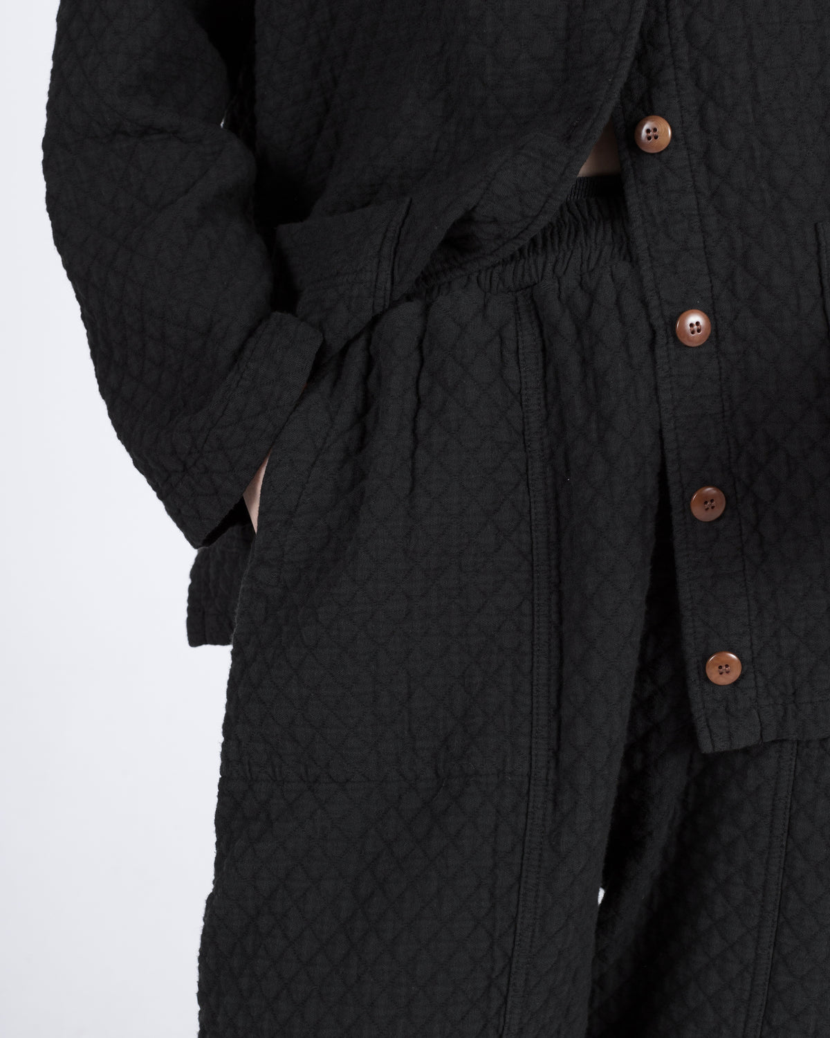Quilted Abe Pant, Washed Black