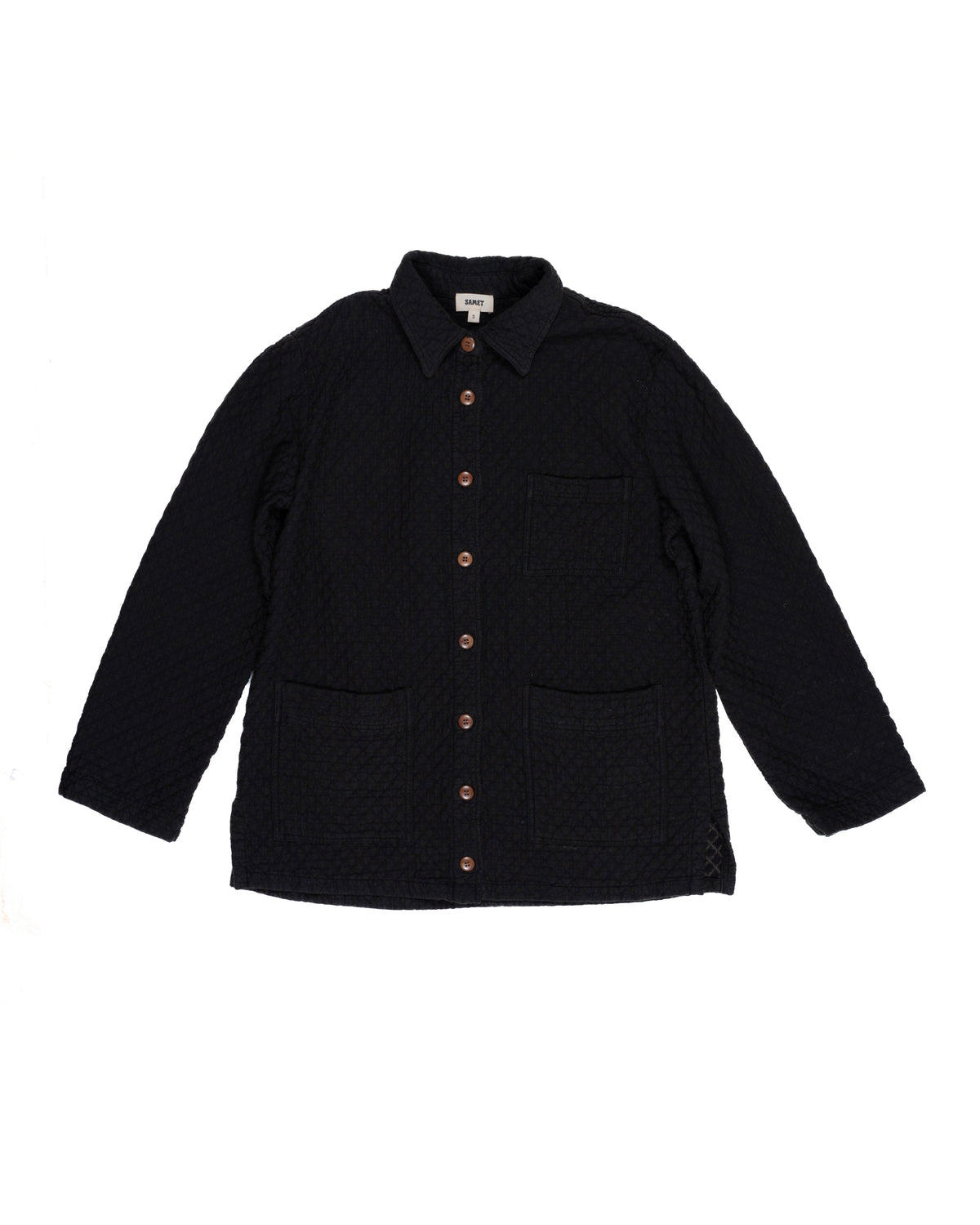 Quilted Melvin Shirt, Washed Black