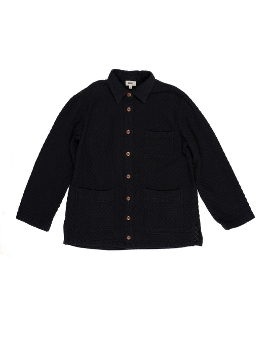 Quilted Melvin Shirt, Washed Black
