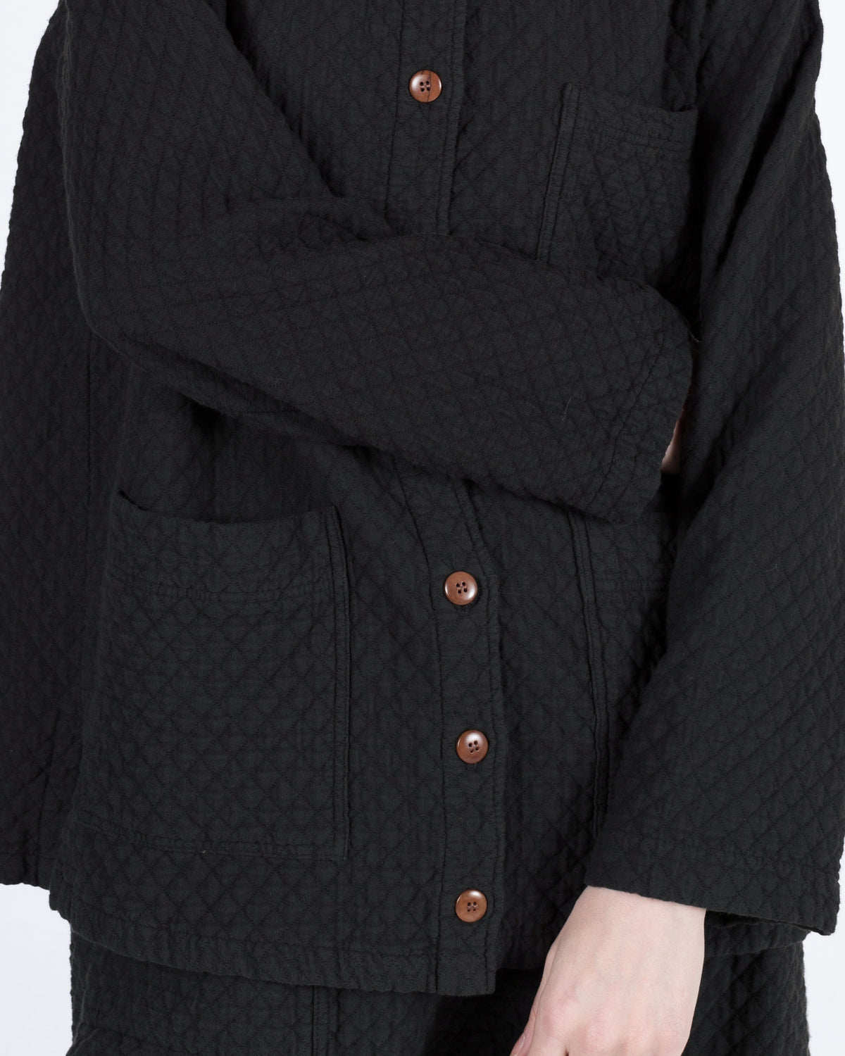 Quilted Melvin Shirt, Washed Black