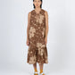 Pook Dress, Brown Flower Dot Print