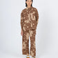 Talia Shirt, Brown Dot Flower Print