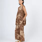 Andre Dress, Brown Flower Dot Print