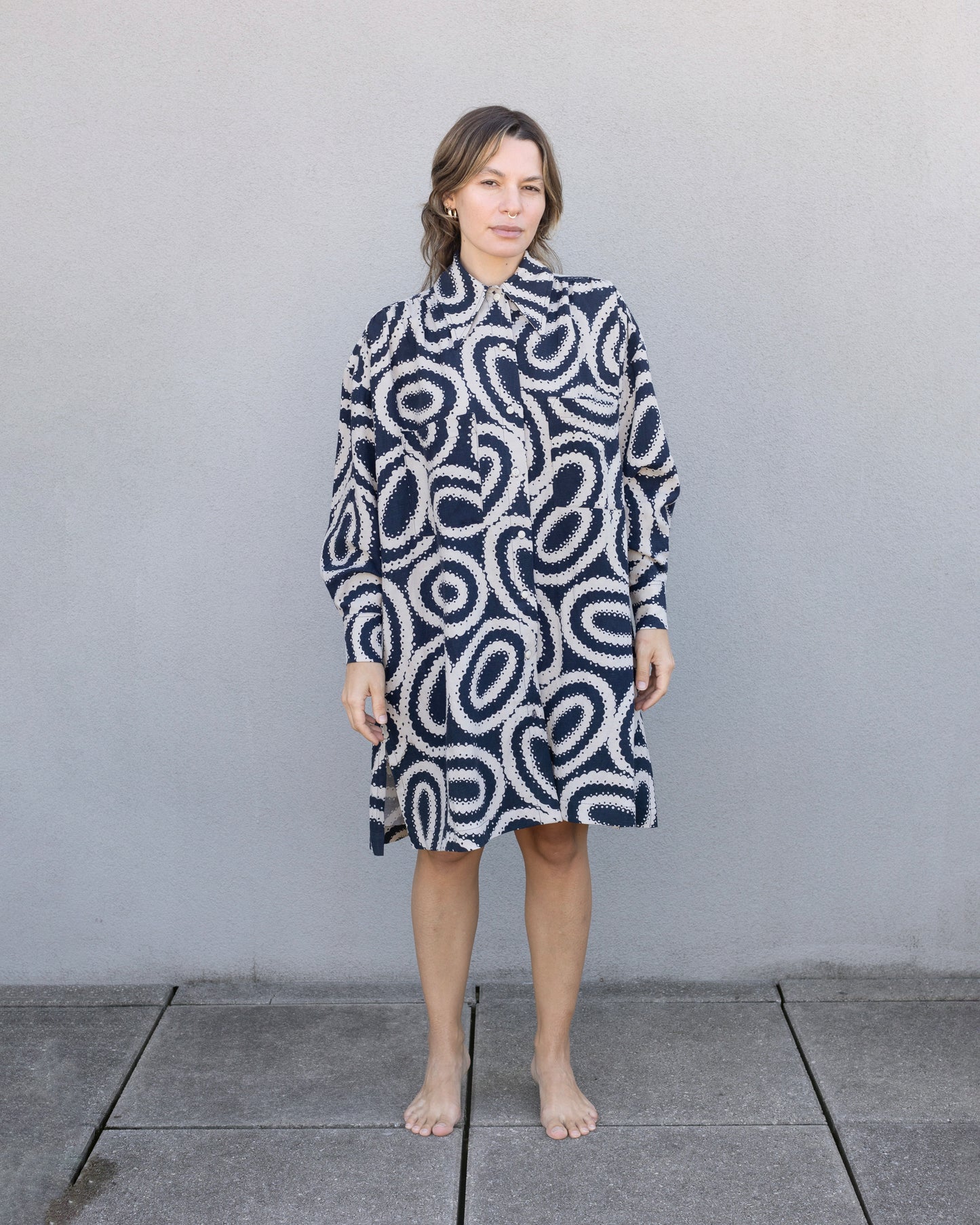 Talia Mini Dress, Linen Doilies, SAMPLE