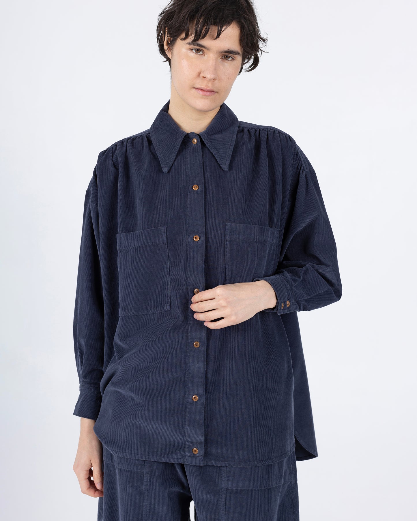 Talia Shirt, Navy Cord