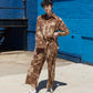 Yoshi Pant, Brown Flower Dot Print